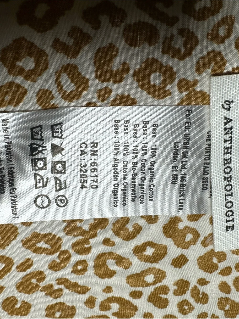 AnthropologieLeopard Print Queen 1 flat sheet only - 100% organic cotto96” x 105
